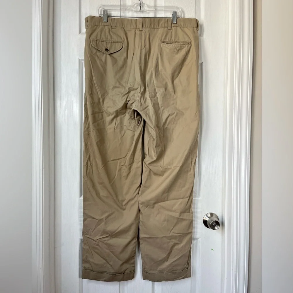 Polo Ralph Lauren Hammond Classic Chino pants khaki pleats cuffs size 38/32